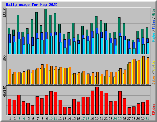 Daily usage for May 2025