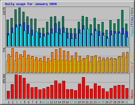 Daily usage for January 2026