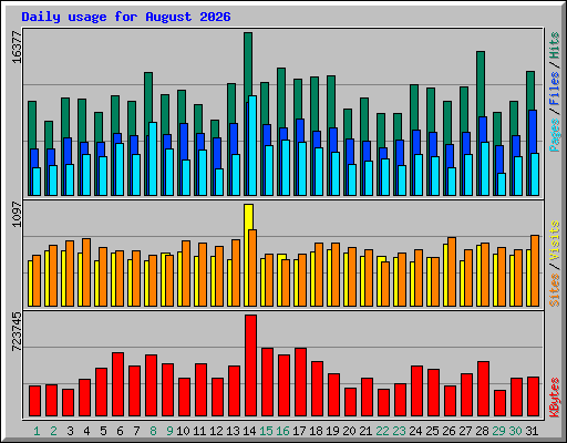 Daily usage for August 2026