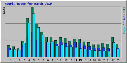 Hourly usage for March 2019