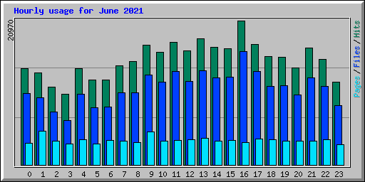 Hourly usage for June 2021
